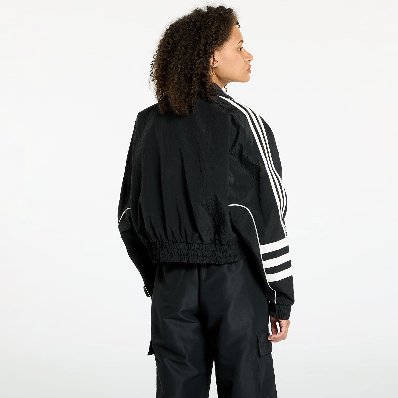 Crop Atlanta Track Top Black