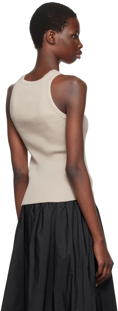 Tielko Max Mara Ribbed Knit Tank Top Béžová | 2429366081600, 2