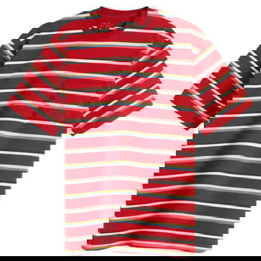 Tričko BEAMS Beams Plus Multi Stripe Pocket T-Shirt, Size Large Červená | 3804-0085-048-35, 0