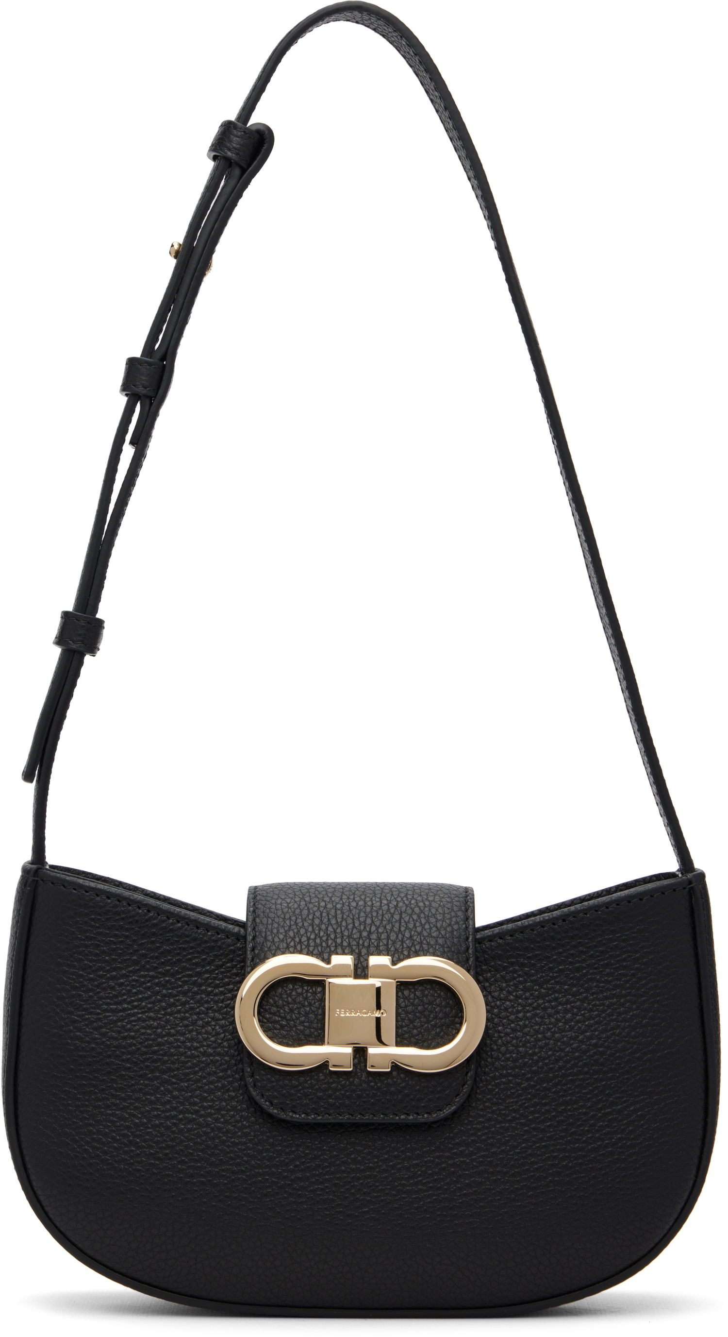 Kabelka FERRAGAMO Salvatore Ferragamo Double Gancini Mini Bag Čierna | 785940, 0