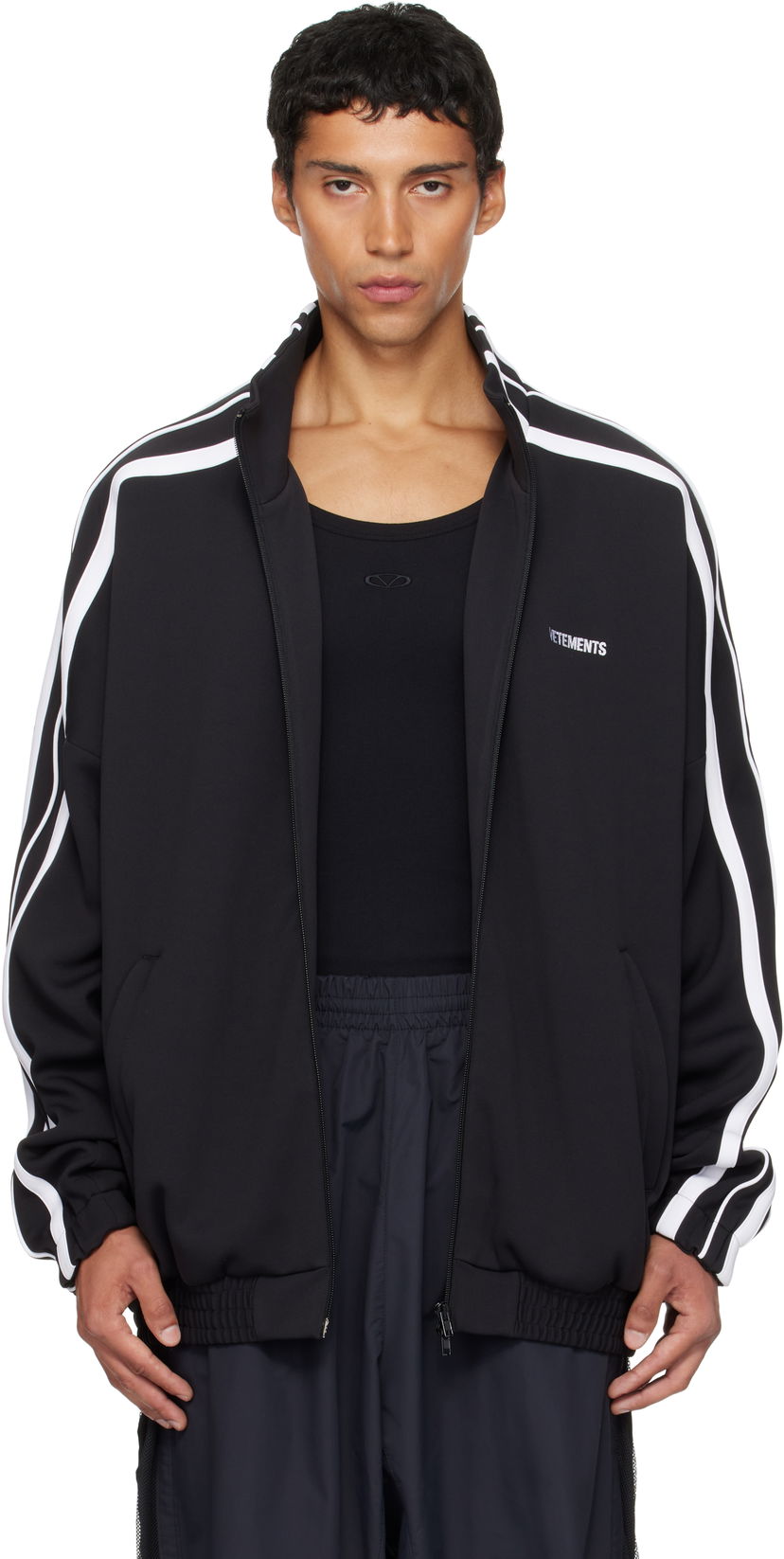 Bunda VETEMENTS VETEMENTS Gym Track Jacket Čierna | UH76GJ300B