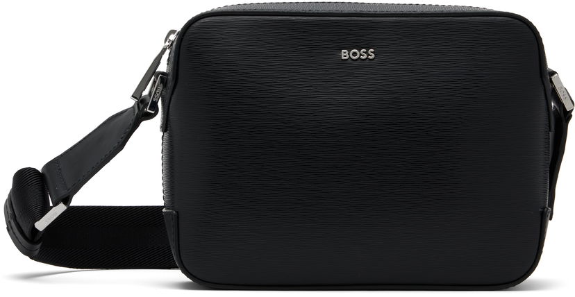 Taška cez rameno BOSS BOSS Textured Logo Crossbody Bag Čierna | 50548274