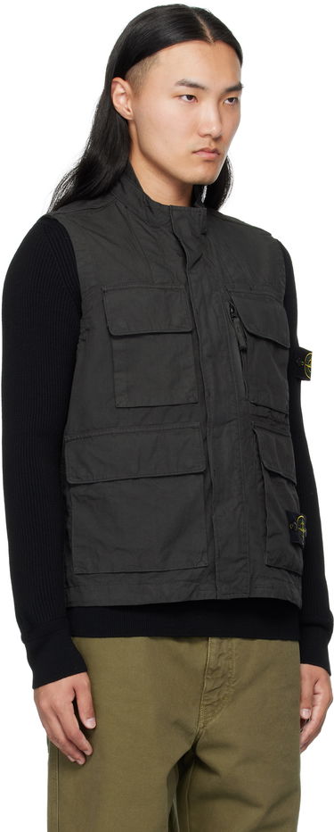 Vesta Stone Island Stone Island Canvas Weave Organic Cotton Vest Čierna | K2S15 G100001 S0240, 4