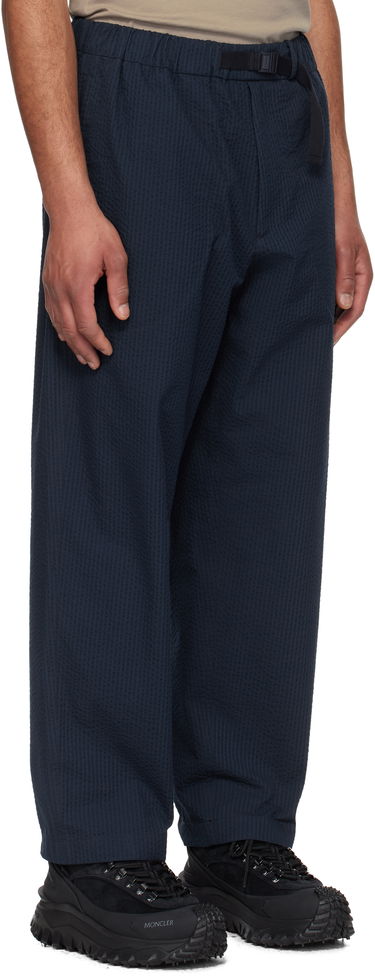 Nohavice Moncler Moncler Seersucker Belted Trousers Navy | K10912A00038598JC, 1