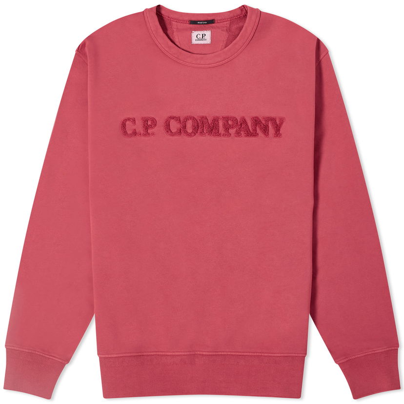 Mikina C.P. Company Cotton Diagonal Fleece Logo Sweatshirt Červená | CMSS096A-110044R-577