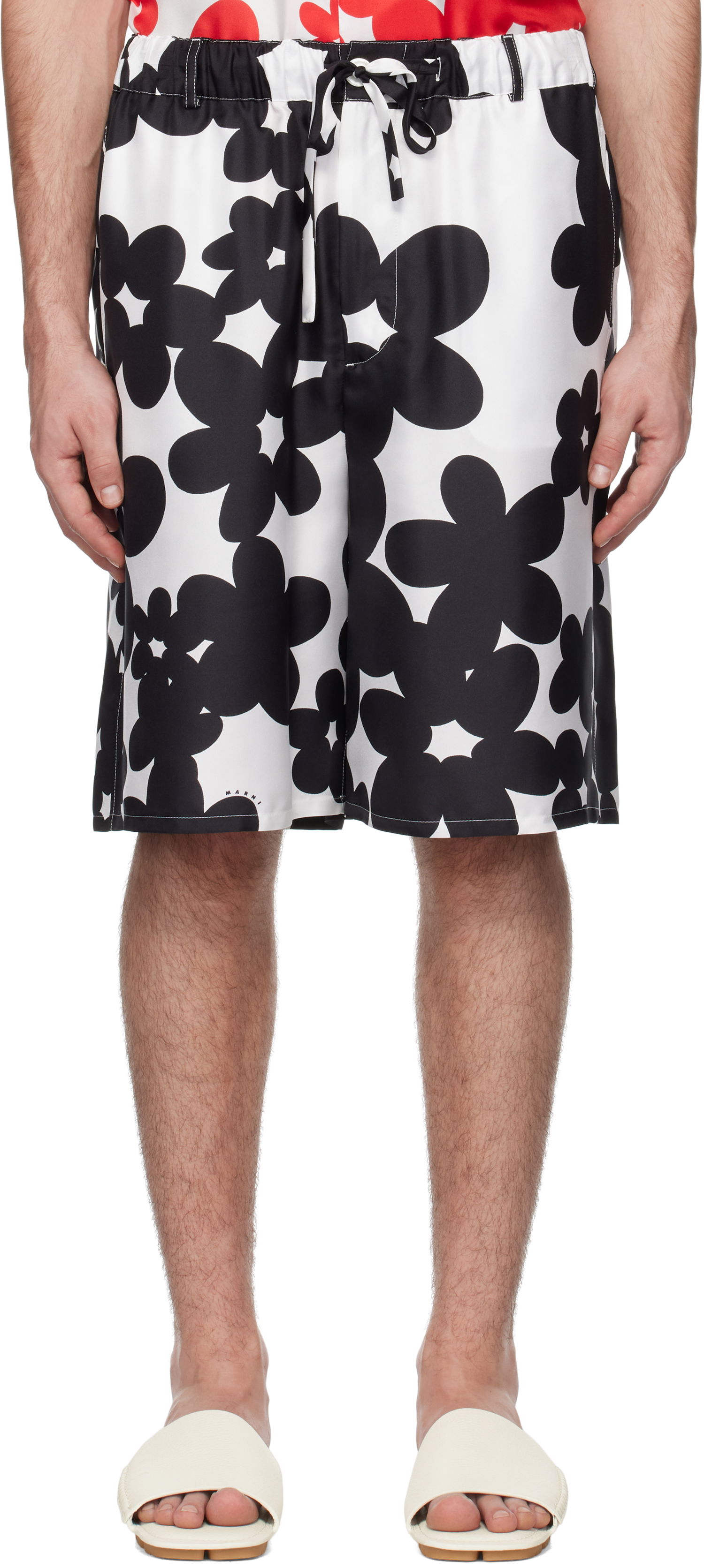 Šortky Marni Marni Dillies Print Silk Bermuda Shorts Biela | PUMU0291A1 UTSG26, 0