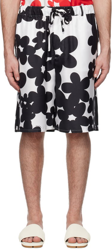 Šortky Marni Marni Dillies Print Silk Bermuda Shorts Biela | PUMU0291A1 UTSG26, 0