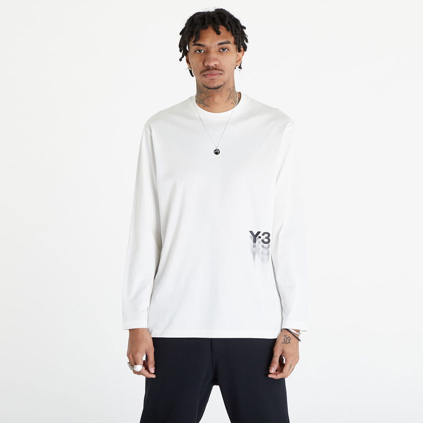 Tričko Y-3 Graphic Long Sleeve Tee UNISEX Off White Biela | IZ3121