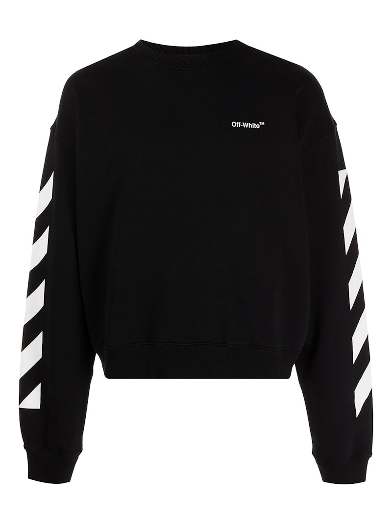 Mikina Off-White Diagonal Helvetica Oversized Sweatshirt Čierna | OMBA058C99FLE0011001, 0