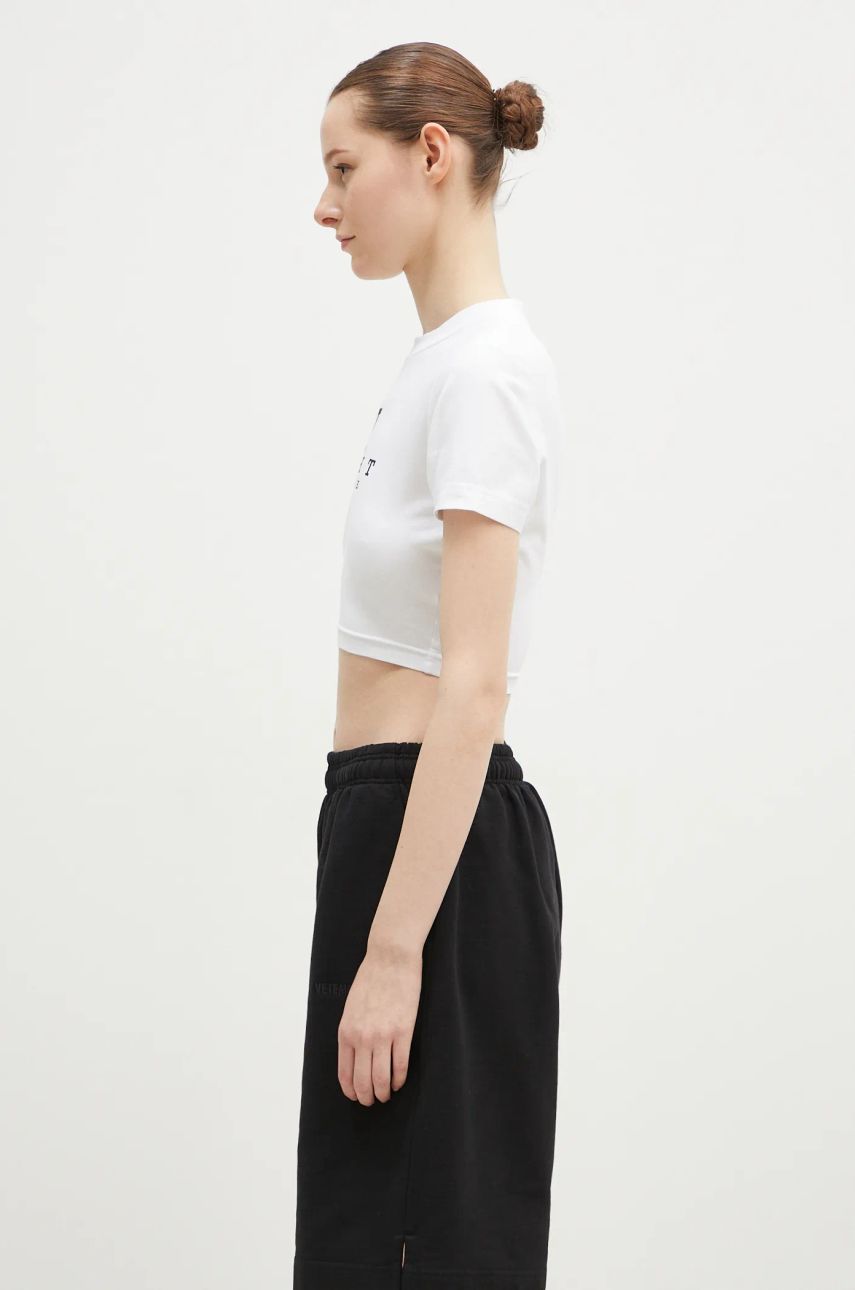 Crop Top VETEMENTS Cropped Fitted 'U Might Know Me' T-Shirt Biela | WA66TR750W, 1