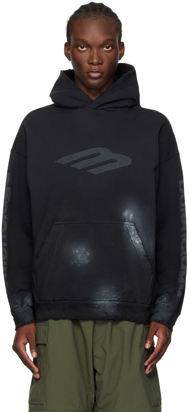 Mikina Balenciaga Black 3B Stencil Hoodie Čierna | 767877TQVT7, 0