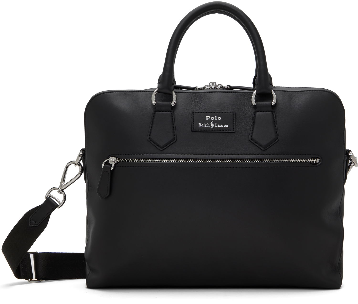 Taška cez rameno Polo by Ralph Lauren Ralph Lauren Smooth Leather Commuter Briefcase Čierna | 405962454001, 0