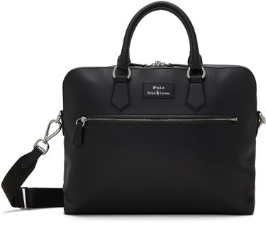 Taška cez rameno Polo by Ralph Lauren Ralph Lauren Smooth Leather Commuter Briefcase Čierna | 405962454001, 0