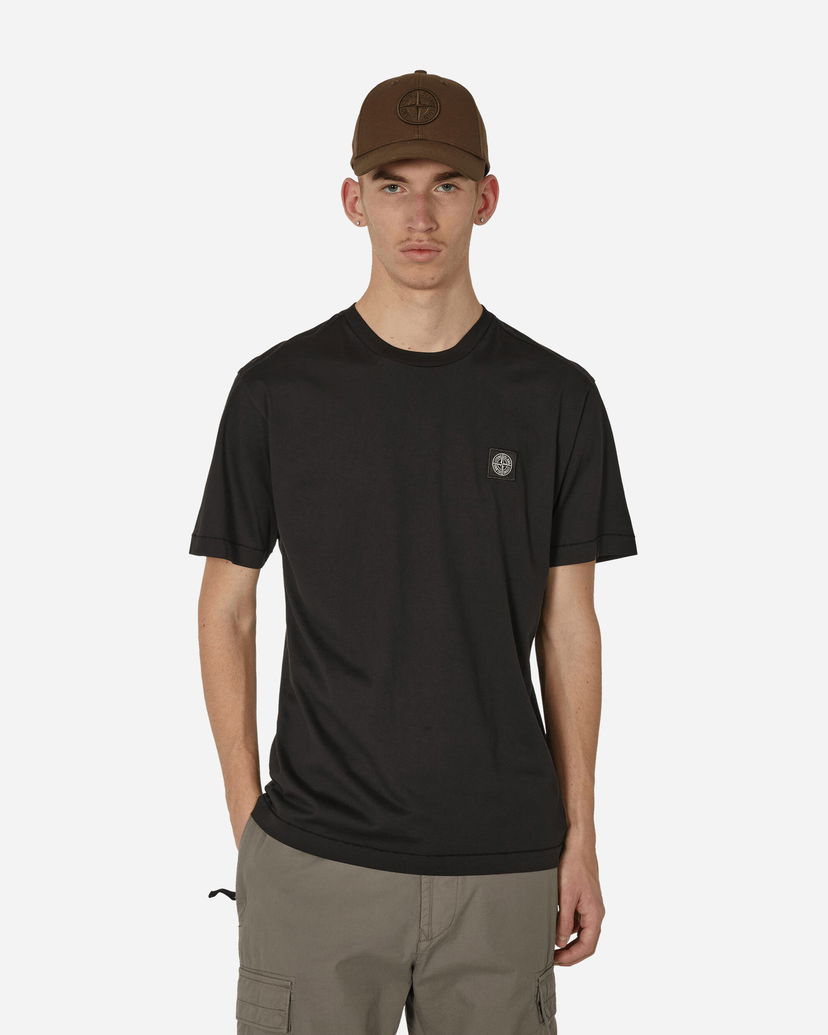 Tričko Stone Island Garment Dyed Logo T-Shirt Čierna | 801524113 A0029