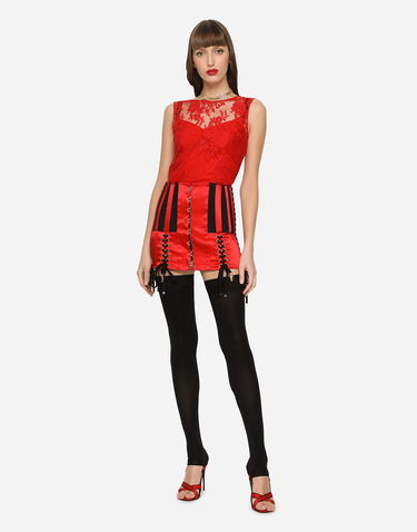 Tielko Dolce & Gabbana Dolce & Gabbana Lace Top 38 Červená | F772CTHLMU0R2254, 1