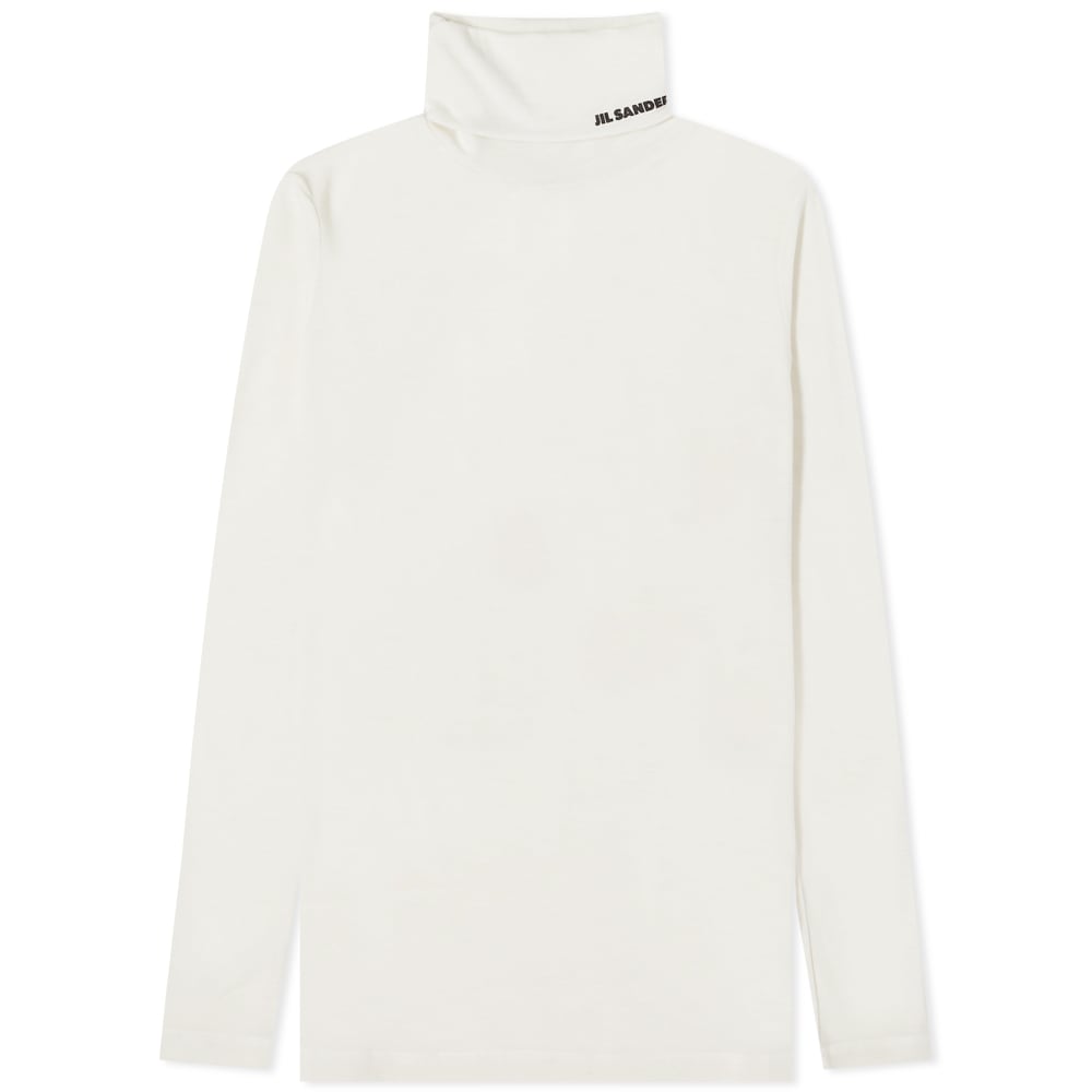 Tričko Jil Sander Long Sleeve High Neck Logo Top Biela | J40GC0020-J70021-102, 0