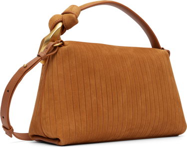 Taška cez rameno JW Anderson The JWA Corner Pleated Suede Shoulder Bag with Sculptural Chain Handle Hnedá | HB0755-LA0375, 4