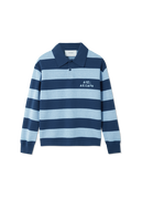 Frey Striped Long-Sleeve Polo Sweater