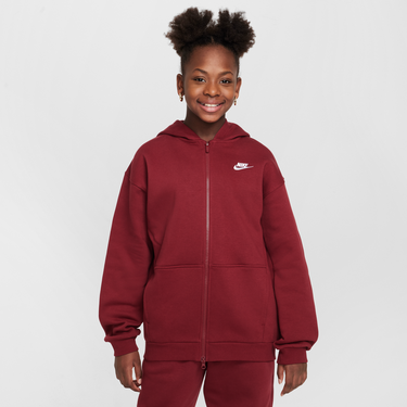 Mikina Nike Nike Sportswear Club Fleece Full-Zip Hoodie Vínová | FD2931-677, 4