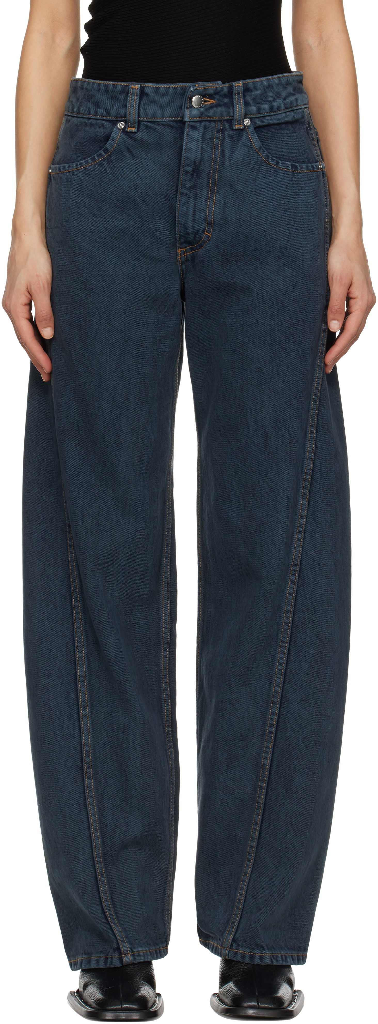 Džínsy Eckhaus Latta Eckhaus Latta Bend Jeans Modrá | 1225-EL-PS25-P -, 0