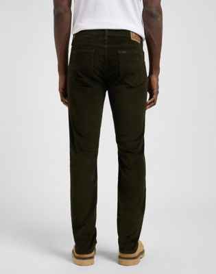 Nohavice Lee Rider Slim Corduroy Pants 38x34 Zelené | 112370641, 0