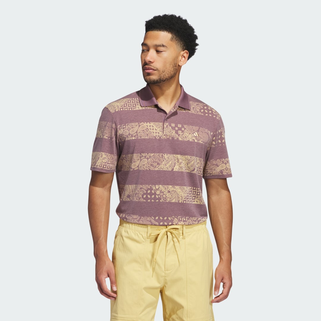 Polo tričko adidas Performance Printed Golf Polo Shirt Fialová | IW6721, 0