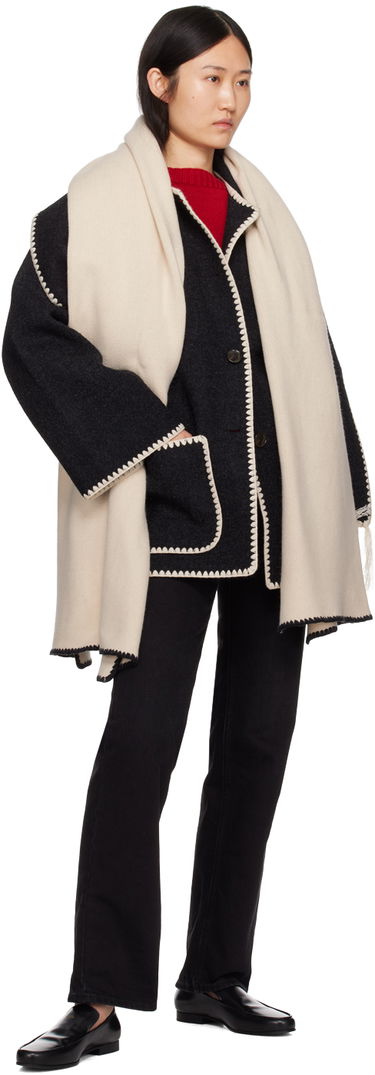 Šál TOTEME TOTEME Embroidered Wool Cashmere Scarf Béžová | 241-WSC1233-YA0004, 2