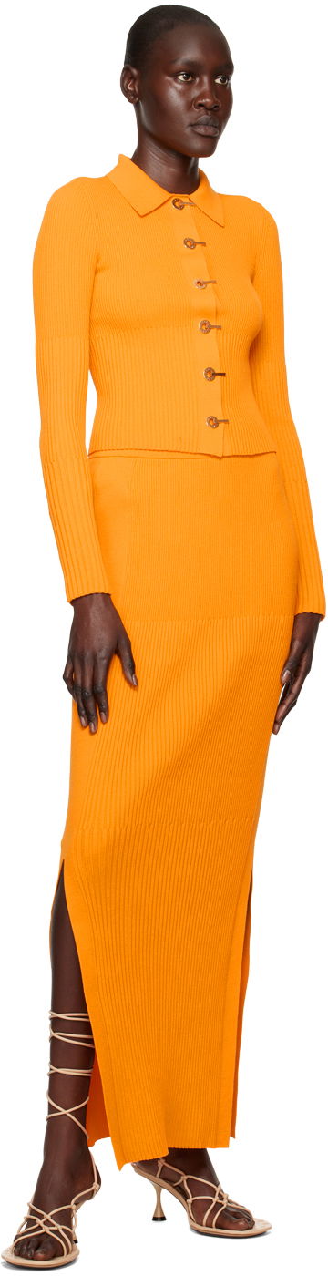 Sveter Dion Lee Gradient Rib Long Sleeve Cardigan Oranžová | A7663R23, 3