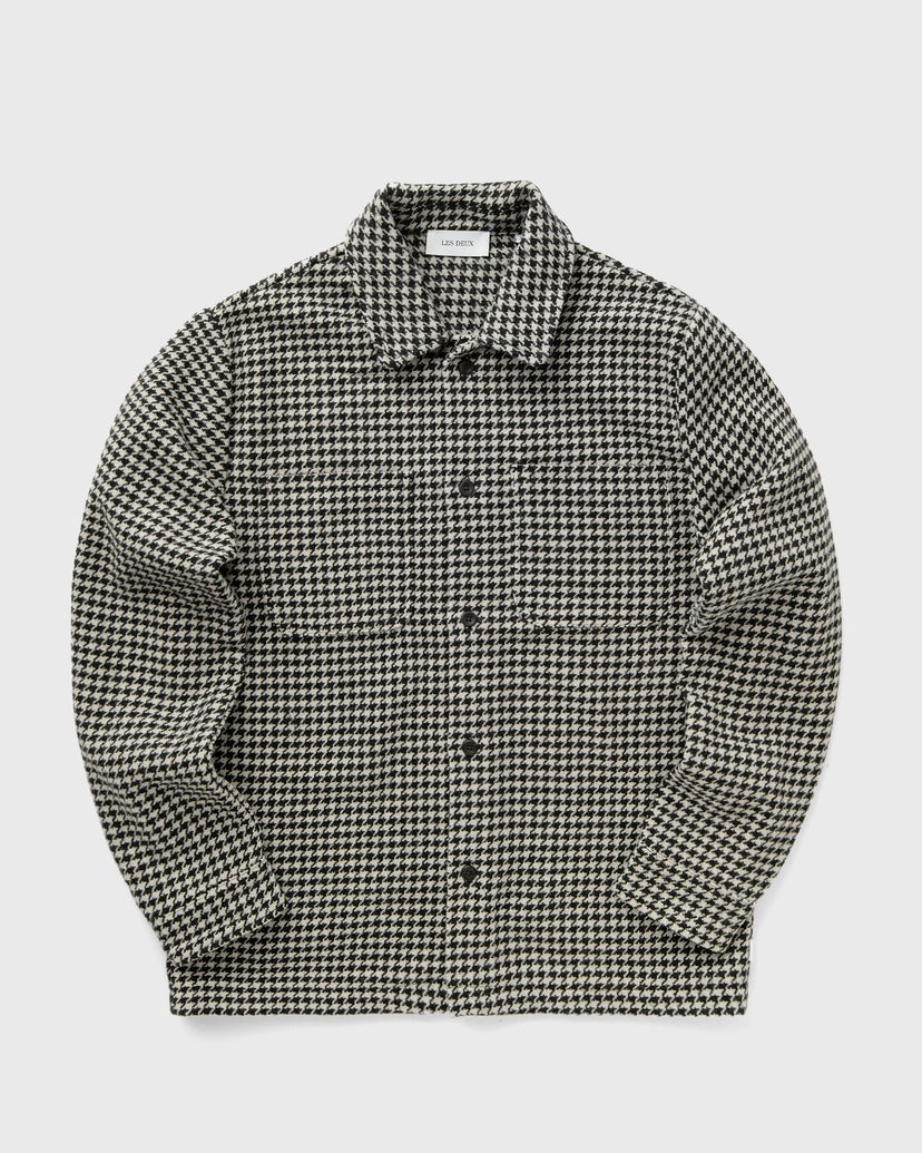 Košeľa Les Deux Houndstooth Overshirt Longsleeves Šedá | LDM640101-817100