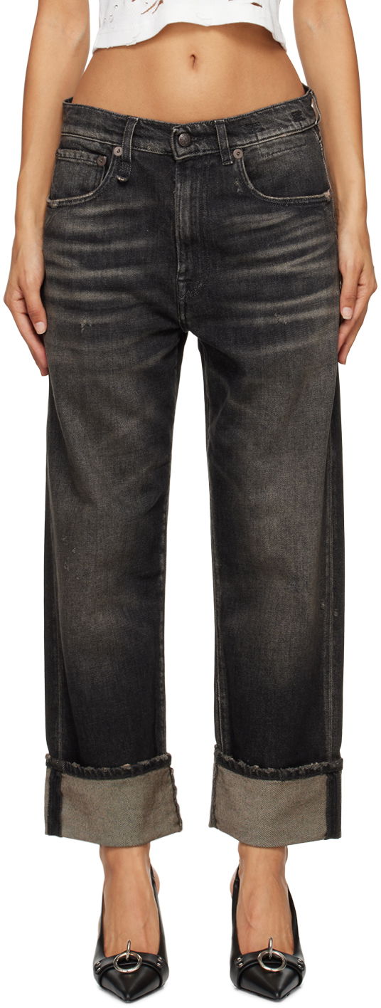 Džínsy R13 R13 Cuffed X-Boyfriend Jeans Čierna | R13WD111-D152C, 0