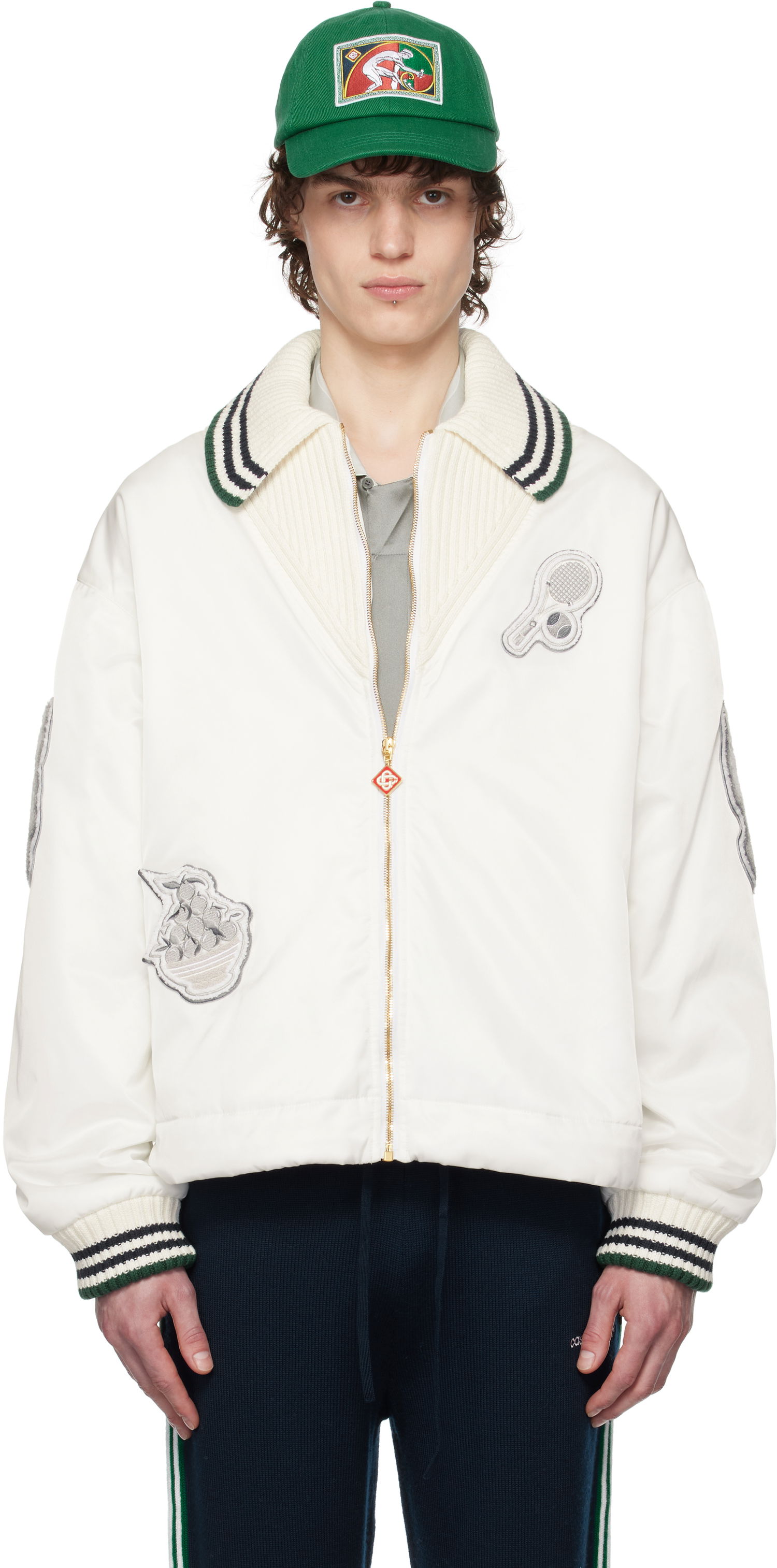 Bomber bunda Casablanca Casablanca Coach Jacket Biela | MPS25-OT-164-01, 0