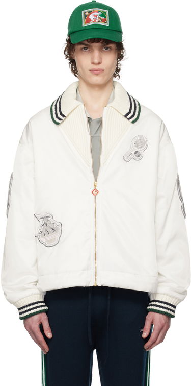 Bomber bunda Casablanca Casablanca Coach Jacket Biela | MPS25-OT-164-01, 0