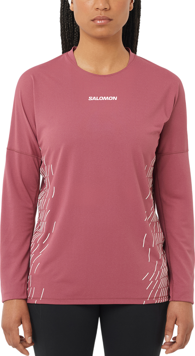 Tričko Salomon Salomon Sense Aero Graphic Long Sleeve T-Shirt Ružová | lc2697900, 0