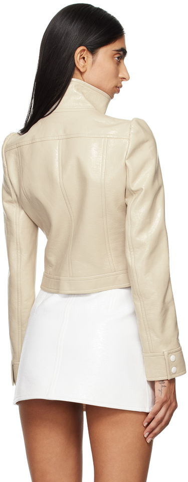 Bunda Courrèges Reedition Cropped Faux Leather Jacket Béžová | PERCBL005VY0014, 2