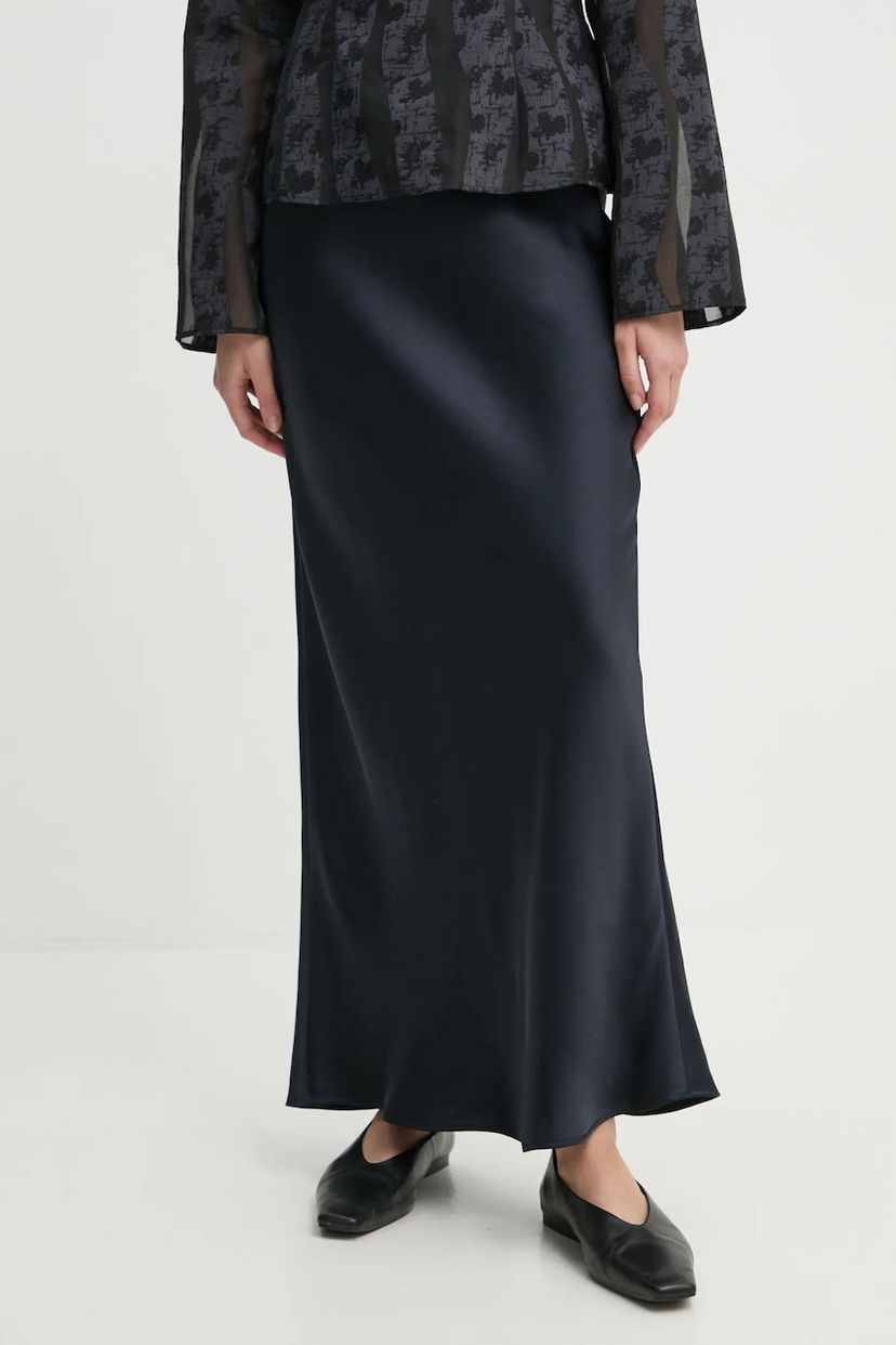 Sukňa Samsoe Samsoe SAAGNETA Maxi Satin Skirt Čierna | F24200090