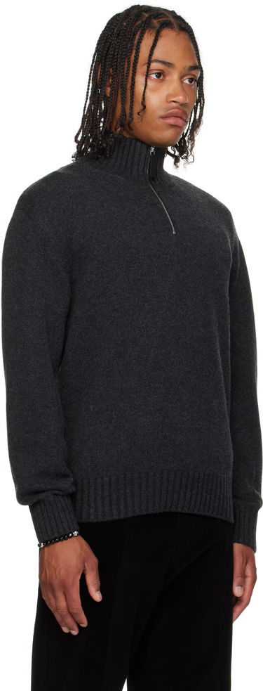 Sveter FERRAGAMO Ferragamo Cashmere Half-Zip Turtleneck Šedá | 786159, 1