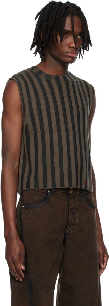 Sveter Eckhaus Latta Eckhaus Latta Striped Knit Vest Zelené | 8025-EL-PS25-B - BOG, 1