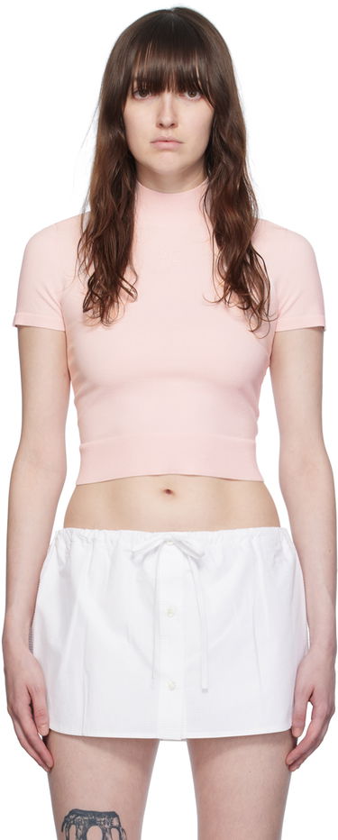 Sukňa Alexander Wang Alexanderwang.t Mock Neck Cropped T-Shirt Biela | 4KC3241029, 0