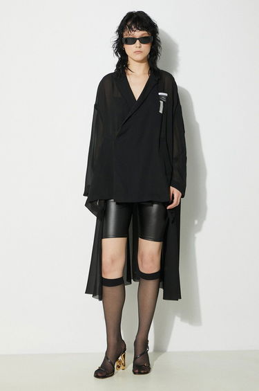 Košeľa UNDERCOVER Undercover Asymmetric Sheer Shirt Čierna | UC1D1304.2, 1
