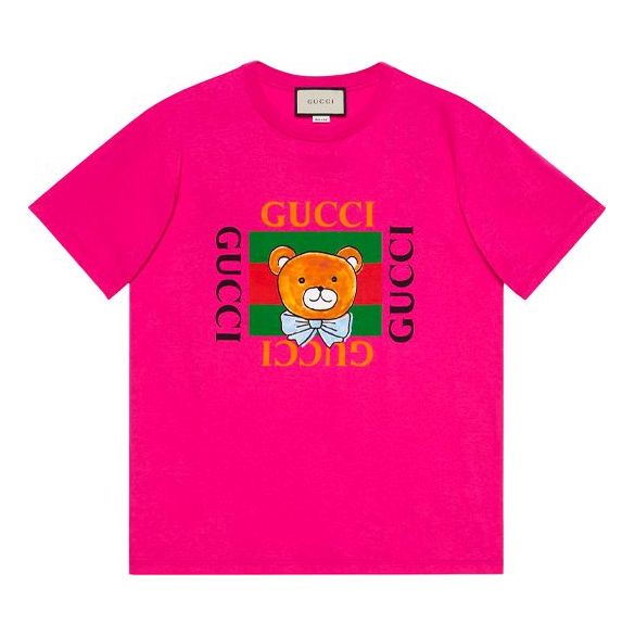 Tričko Gucci Gucci Loose Round Neck T-Shirt Ružová | 548334-XJDJI-5251