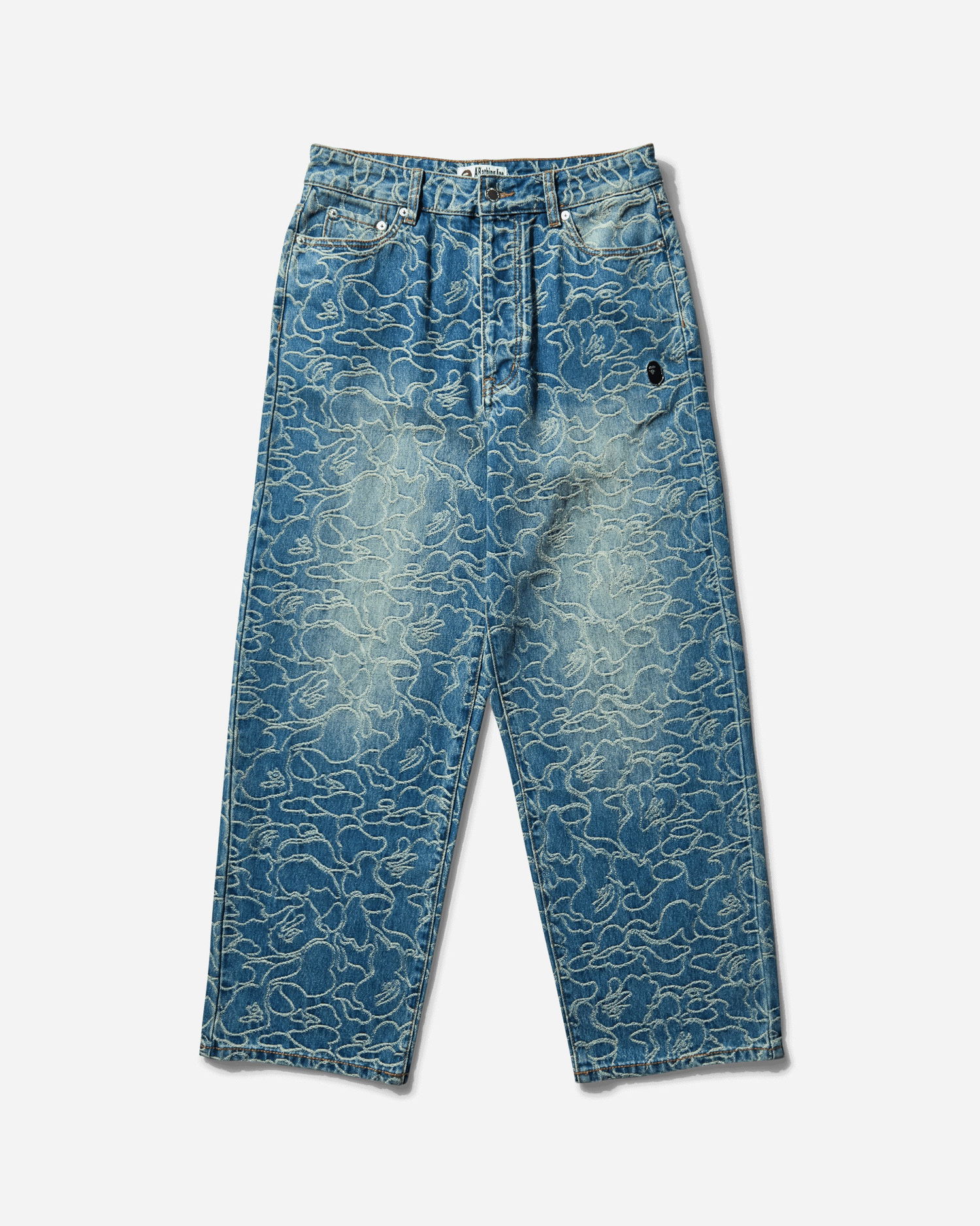 Džínsy BAPE Line Camo Jacquard One Point Denim Pants Modrá | 1L30150302 LIGHTINDI, 1