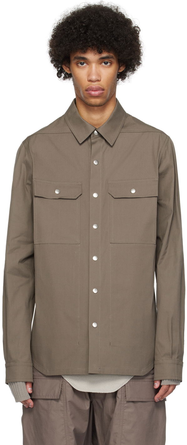 Košeľa Rick Owens Press-Stud Shirt Šedá | RU01D3729 TE, 0