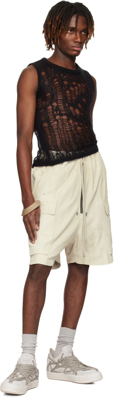 Šortky Rick Owens Rick Owens Hollywood Cargobela Leather Cargo Shorts Béžová | RU01E5360 LBA, 3
