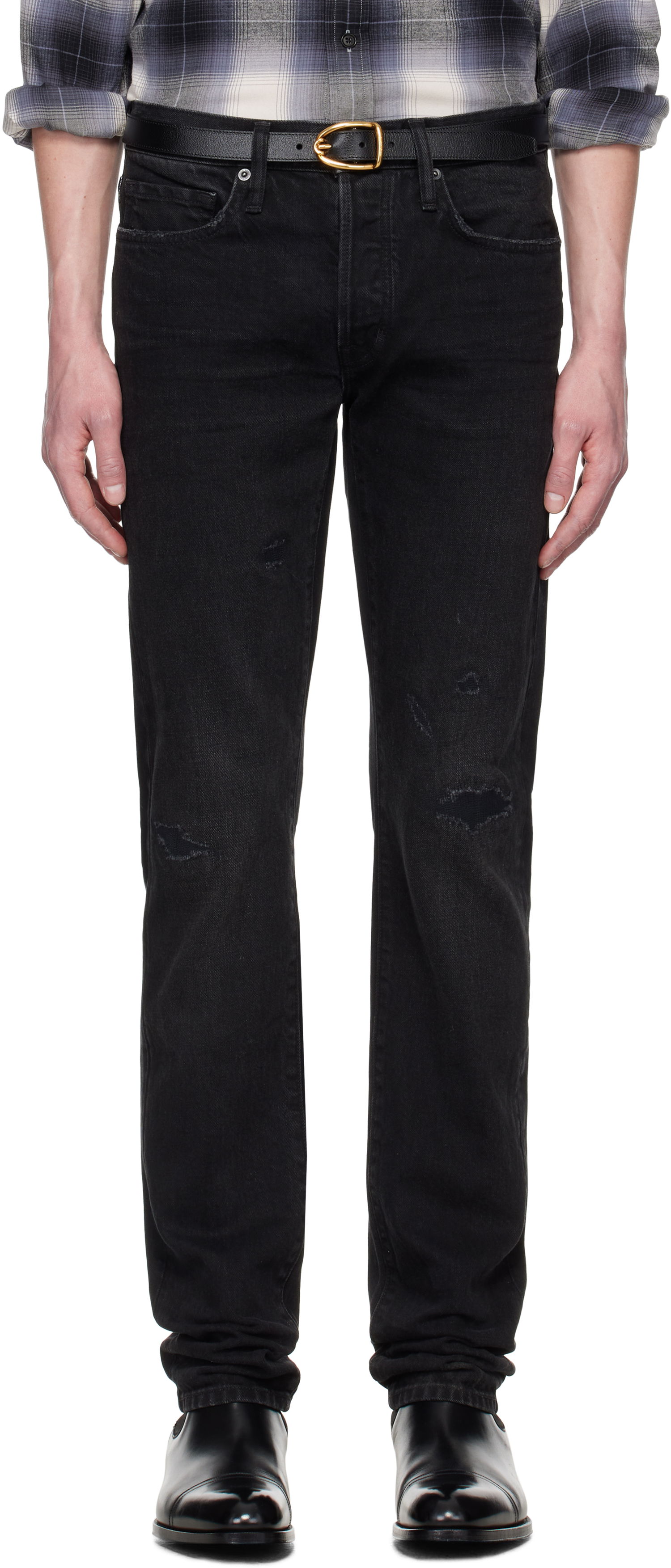 Džínsy Tom Ford TOM FORD Stretch Straight Fit Jeans Čierna | DPH001-DMC058S25, 0