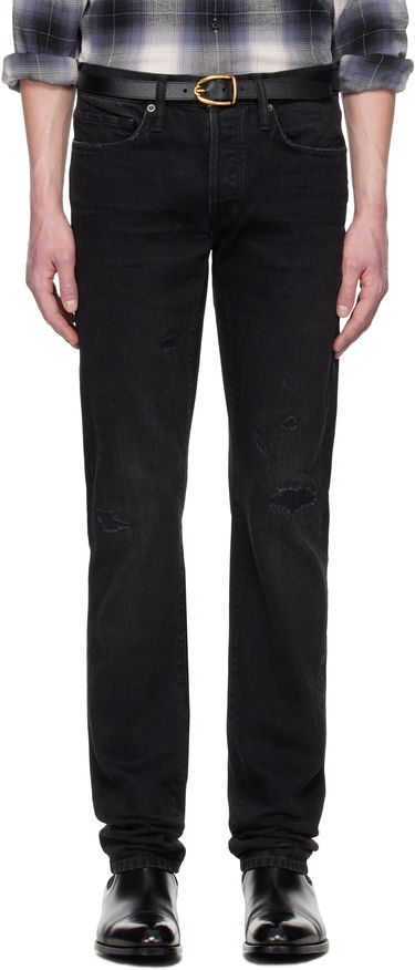 Džínsy Tom Ford TOM FORD Stretch Straight Fit Jeans Čierna | DPH001-DMC058S25, 0