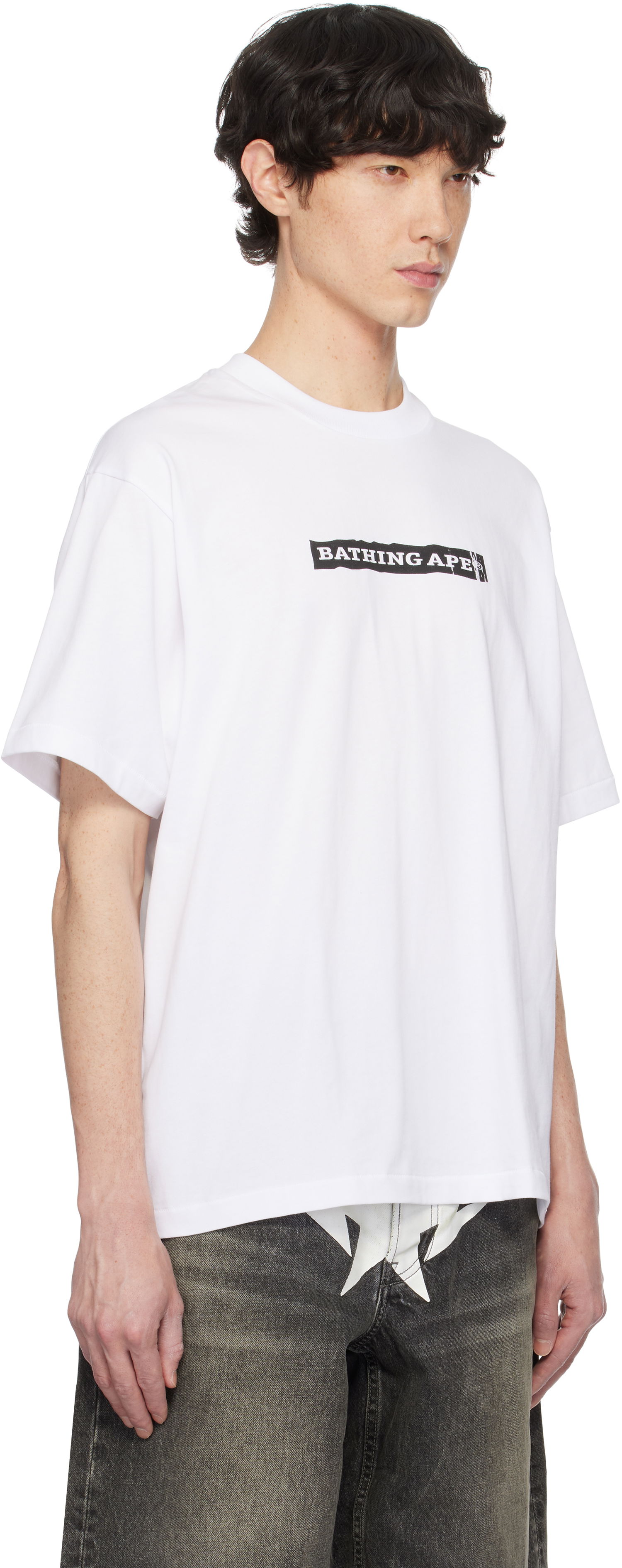 Tričko BAPE Stencil Logo Relaxed Fit T-Shirt Biela | 001TEK801332M, 1