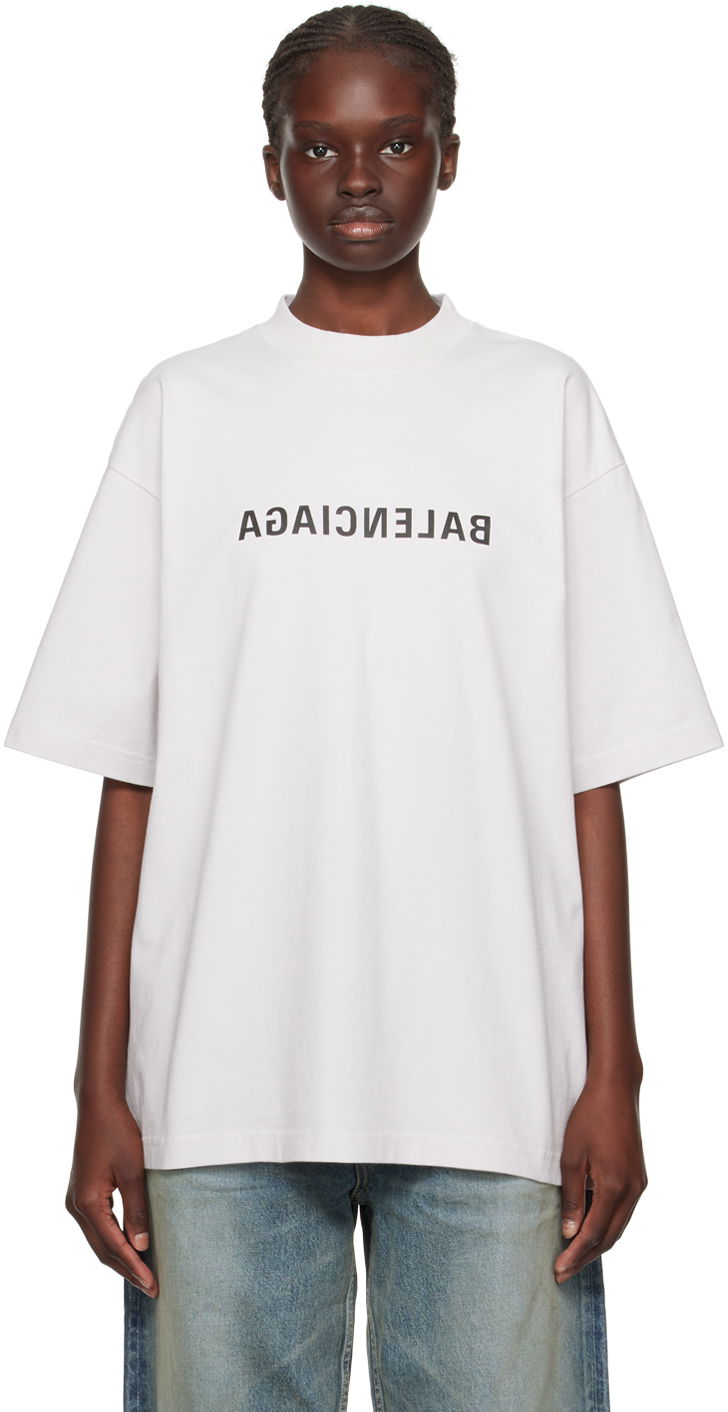 Tričko Balenciaga Off-White Mirror Biela | 764235 TNVR2, 0