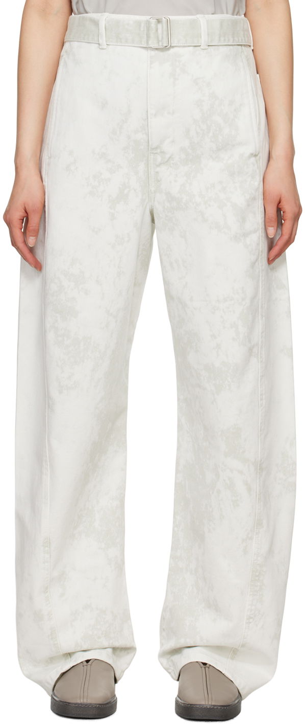 Nohavice LEMAIRE Lemaire Twisted Belted Jeans Biela | PA326 LD1011, 0