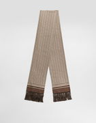 Dolce & Gabbana Silk Twill Micro-design Logo Scarf with Fringes