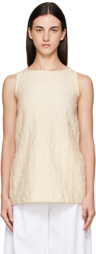 Tielko Max Mara Max Mara Textured Sleeveless Top Béžová | 2521946058600, 0